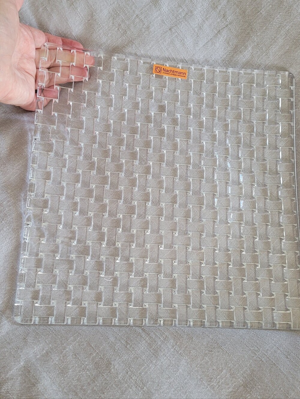 Nachtmann Lead Free Bavarian Crystal Serving Tray 11" X 11" Dishwasher Safe NWT